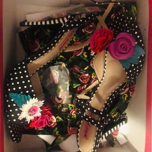 Betsey Johnson Floral Heels